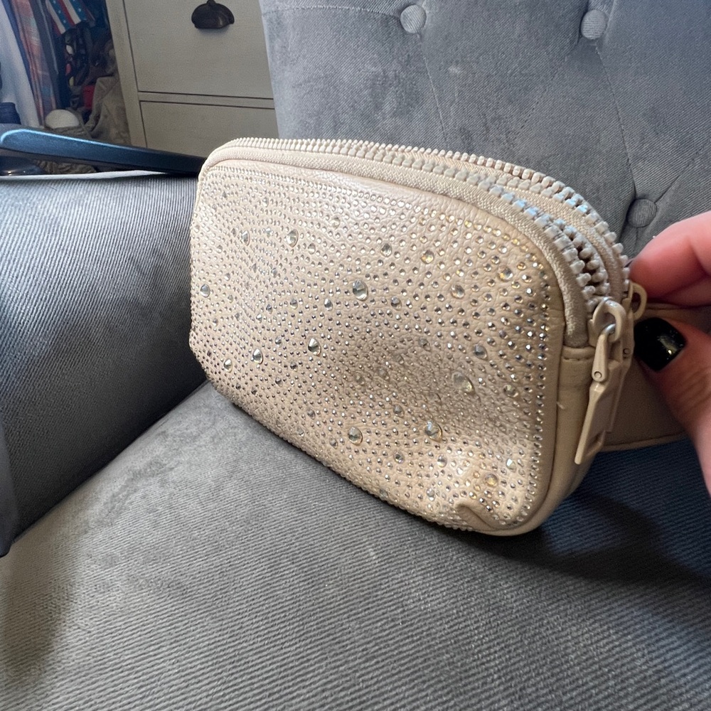 Madden NYC Stylish Beige Studded Belt Bag